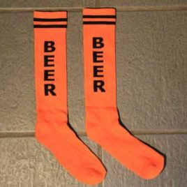 Socks orange with beer