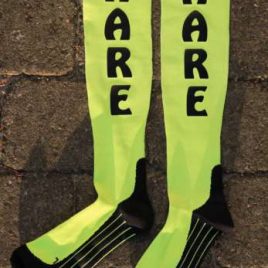 Compression socks neon yellow – customized text possible