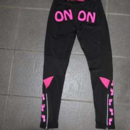 Lady running trousers black with neon pink print Size S