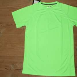 Men Active Dry T-shirt Neon green with black neck stribe