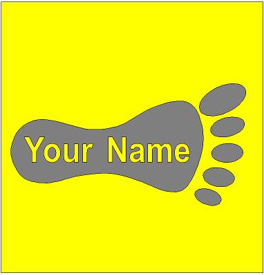 your name in foor on front