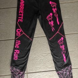 Harriettes sports leggins in flaming pink line
